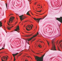 Servetten Pink & Red Roses