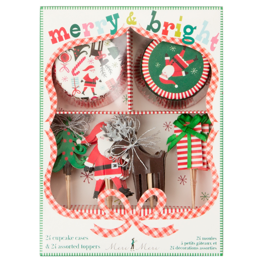 Cupcake Set Merry Bright Christmas