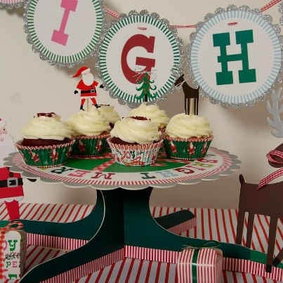 Cupcake Set Merry Bright Christmas