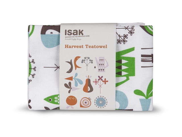 ISAK theedoek Harvest green/blue