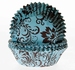 Cake cups Damask turquoise